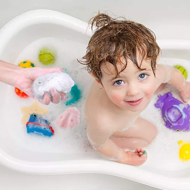 KECUCO Konjac Baby Sponge for Bathing, Kids Bath Sponges for Infants, Toddler Bath Time, Cute Shapes and Safe Plant-Based Konjac Baby Bath Accessories, 5pcs - Image 2